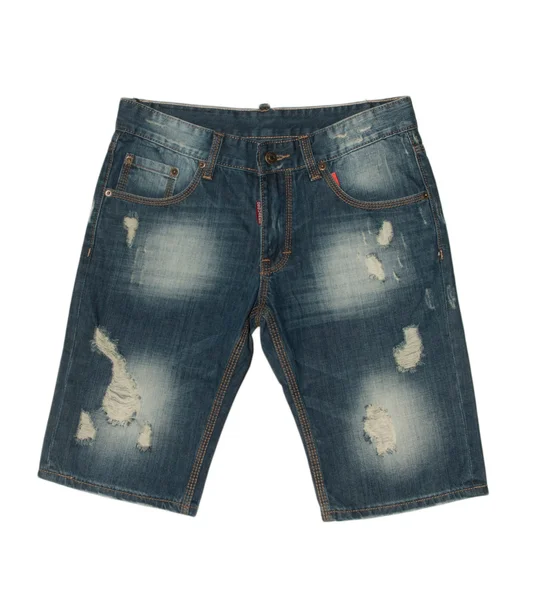 Jeans shorts geïsoleerd op witte achtergrond — Stockfoto