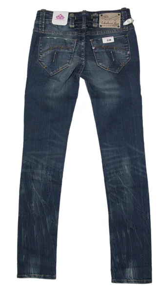 Jeans em um fundo branco — Fotografia de Stock