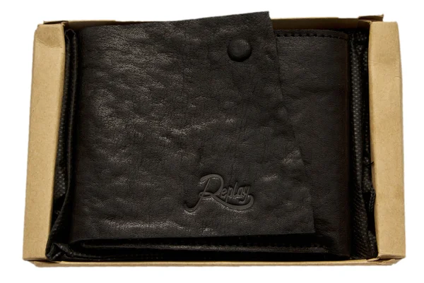 Czarny portfel — Zdjęcie stockowe