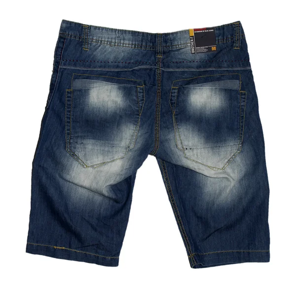 Short jeans isolé sur fond blanc — Photo