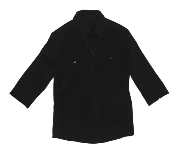 Czarna koszula izolowana na białym tle — Zdjęcie stockowe