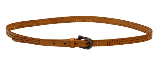 Cinturón de cuero sobre un fondo blanco —  Fotos de Stock
