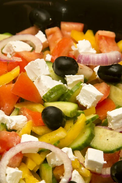 Griechischer Salat, Makro — Stockfoto