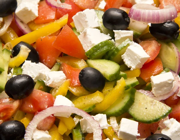 Griechischer Salat, Makro — Stockfoto