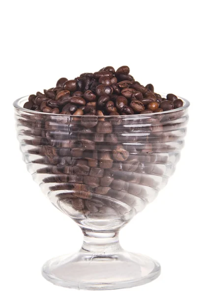 Granos de café sobre un fondo blanco — Foto de Stock
