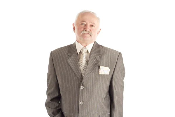 Homem de negócios de terno sobre branco — Fotografia de Stock
