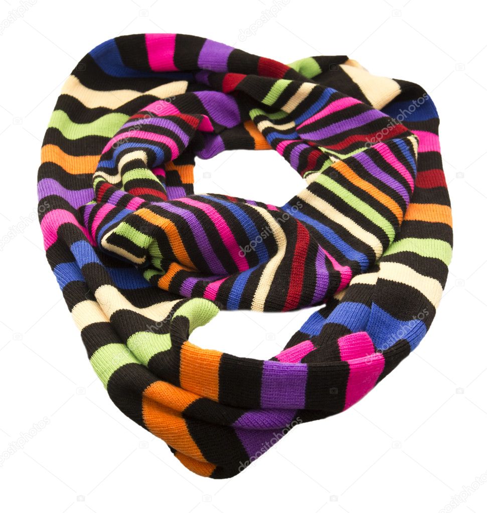 Fashionable scarf on a white background