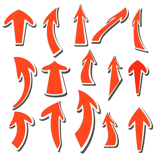 Arrows stickers different colors and shapes. — Stockfoto