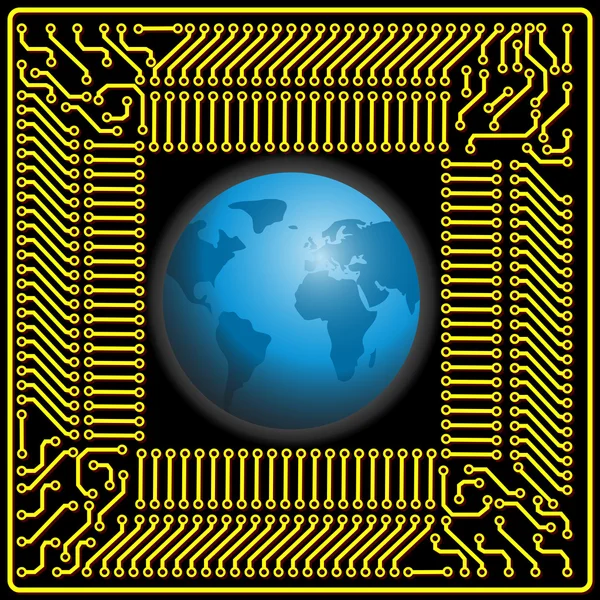 Motherboard Globus Hintergrund für Technologie-Konzept-Design — Stockfoto