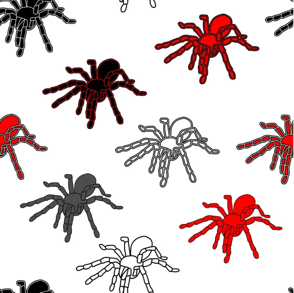 ハロウィーンの黒いクモでシームレスなパターン — ストック写真