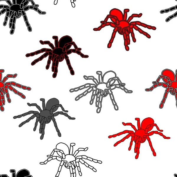 Modèle sans couture Halloween avec des araignées noires — Photo