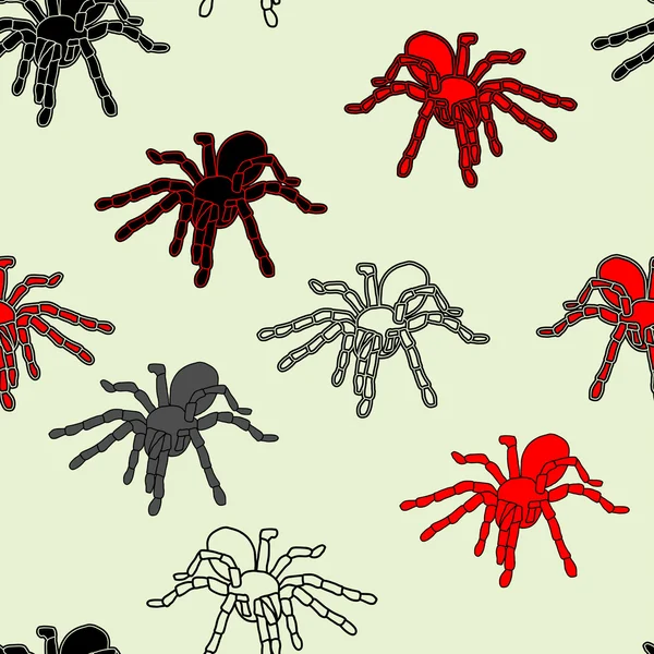 Хэллоуин бесшовная картина с черными пауками — стоковое фото