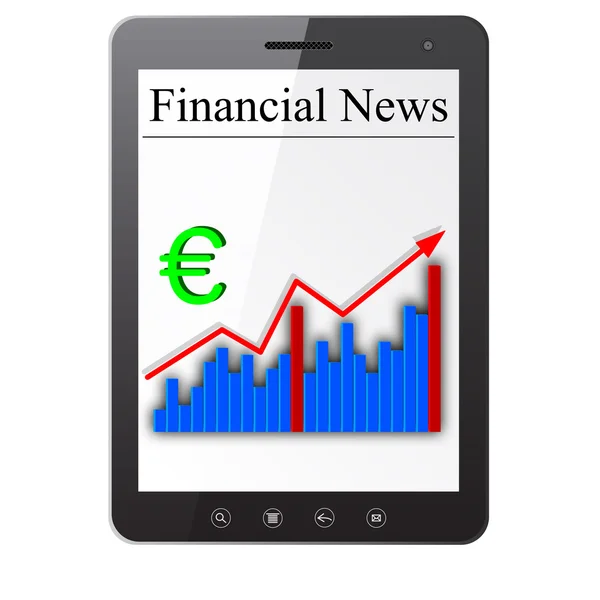 Financial News on Tablet PC. Isolated on white illustra — Stok fotoğraf