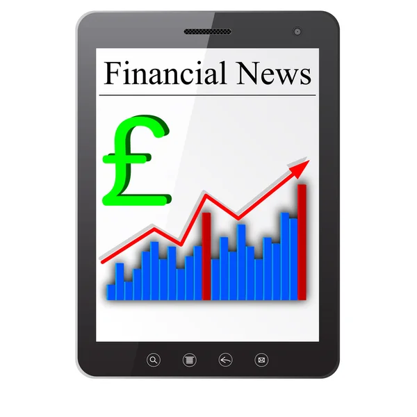 Financial News on Tablet PC. Isolated on white illustra — Stockfoto