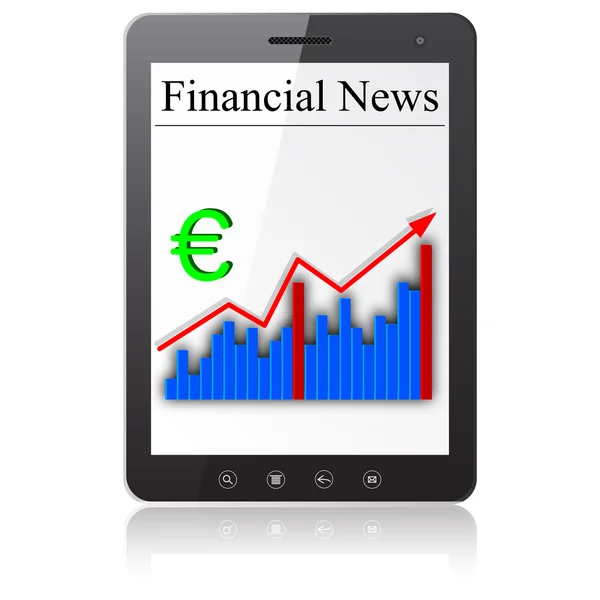 Financial News on Tablet PC. Isolated on white illustra — 스톡 사진