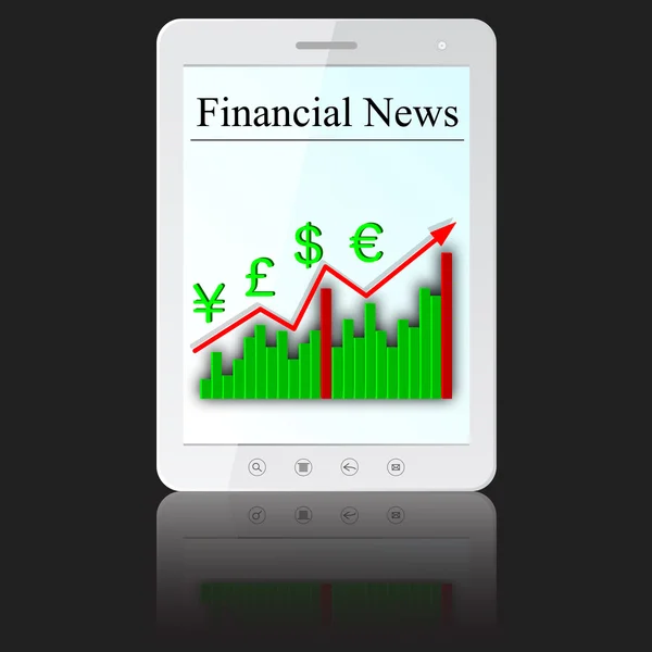 Noticias financieras en tableta blanca PC —  Fotos de Stock