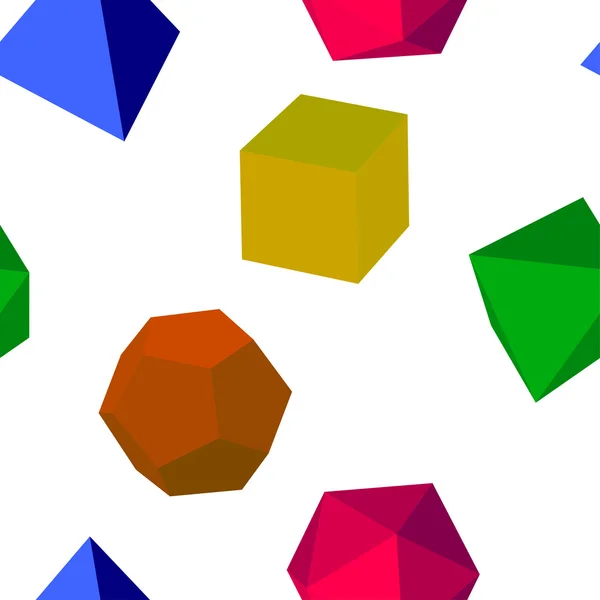 Nahtlose farbenfrohe geometrische 3D-Formen — Stockfoto