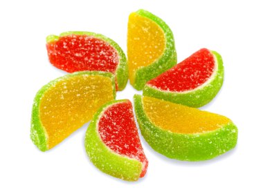 Colorful fruit sugary candies close-up clipart