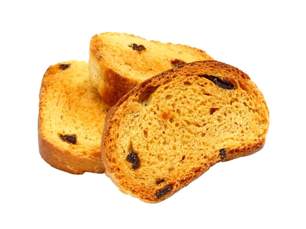Édes finom keksz, mazsolával, elszigetelt fehér háttérben csoport — Stock Fotó