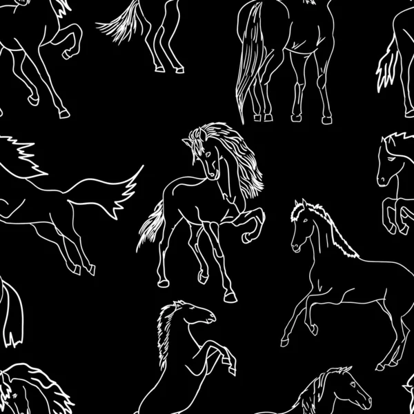 Seamless wallpaper horses. — Stock Photo, Image