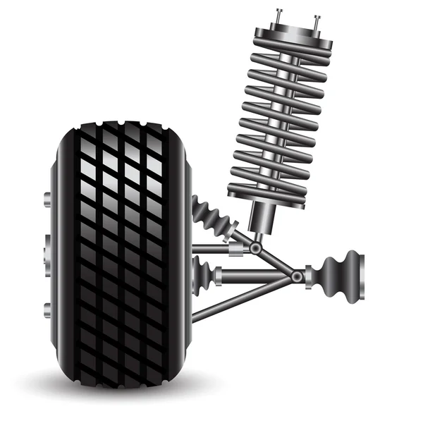 Front car suspension, frontal view. — Stock Photo, Image