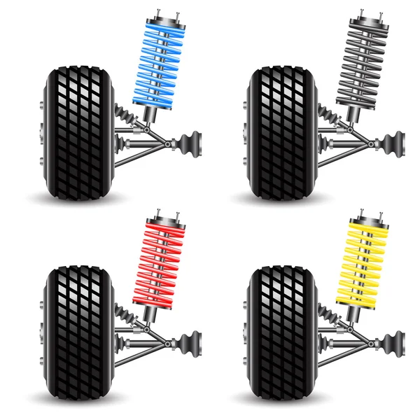 Set car suspension, frontal view. — Stock Photo, Image
