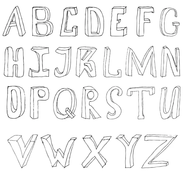Alfabeto di disegno a mano — Foto Stock