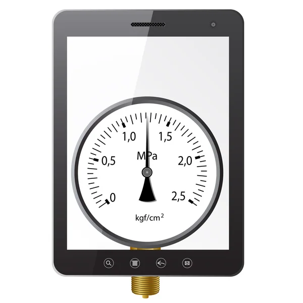 Tablet PC computer with manometer screen — Stock Photo, Image