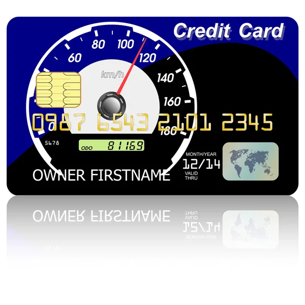 Creditcard snelheidsmeter — Stockfoto