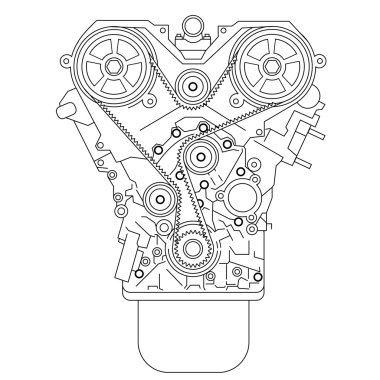 Internal combustion engine clipart