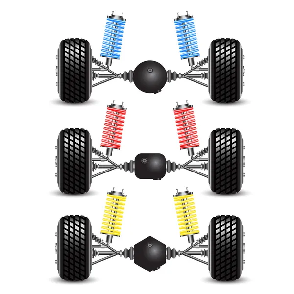 Set rear suspension car with different gearing. — Stock Photo, Image