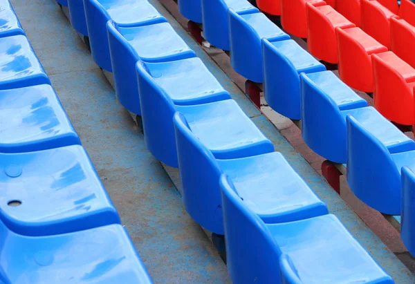 stock image Empty blue and red stadium seats