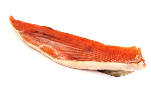 Filé de peixe vermelho fumado sobre branco — Fotografia de Stock
