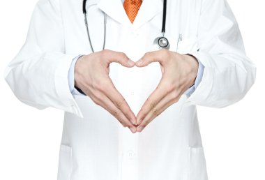 Heart shape made of doctor's hands clipart