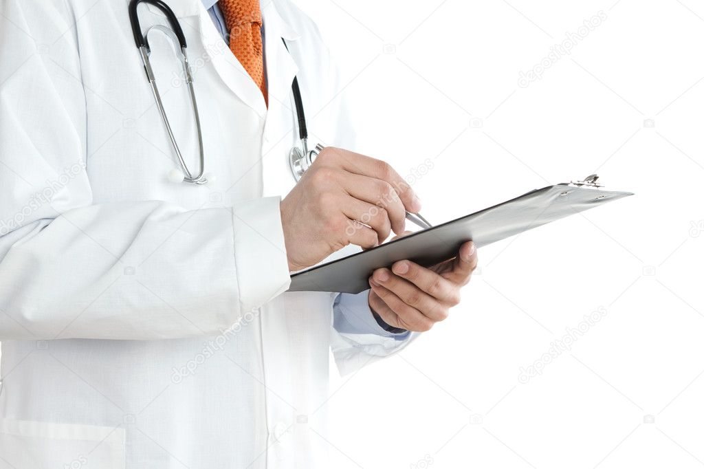 Doctor at work with copy space