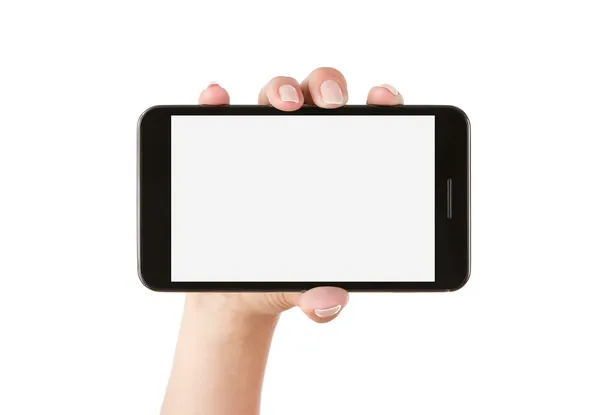 Ruka držící prázdné chytrý telefon — Stock fotografie