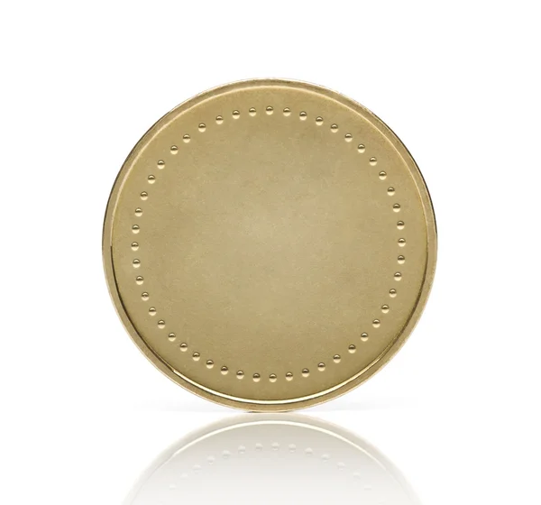 Moneda de oro en blanco —  Fotos de Stock