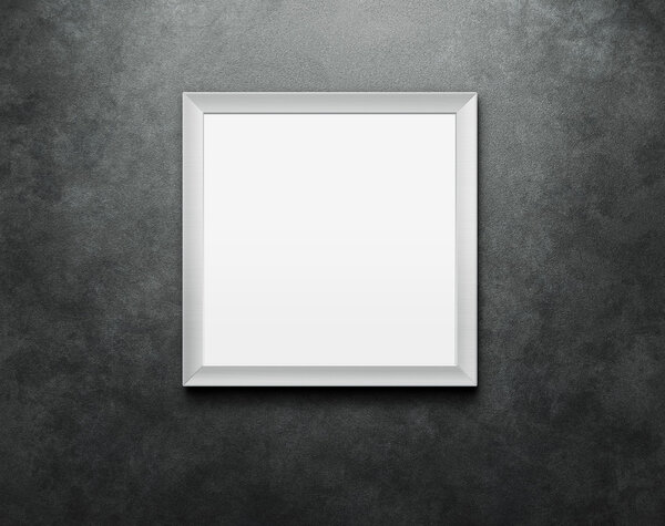 Blank picture frame at the concrete wall with clipping path for the inside