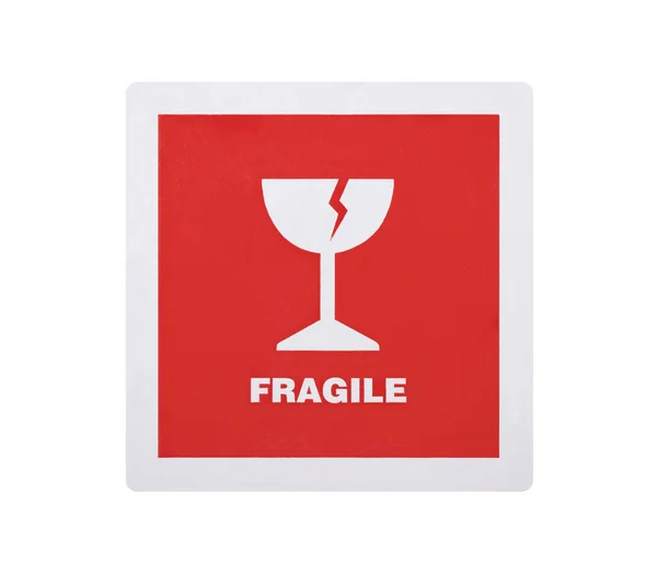 Fragile sticker clipping path — Stock Photo, Image
