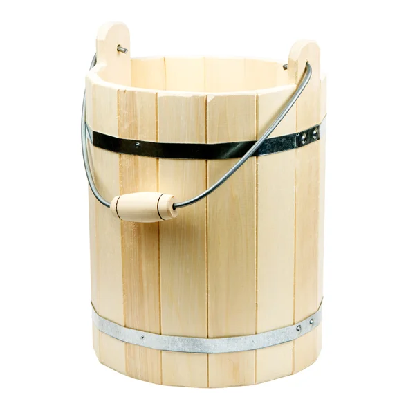 Деревянное ведро для ванны — стоковое фото