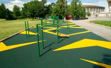 Sports gymnastic ground on the street clipart