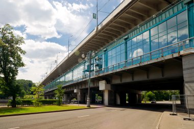 Luzhniki Metro Bridge over the Moskva River in Moscow, Russia clipart