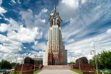 Famous soviet monument Worker and Kolkhoz Woman, Moscow clipart