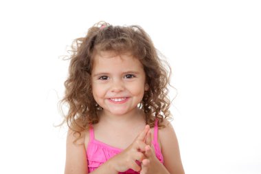 Child counting with fingers clipart