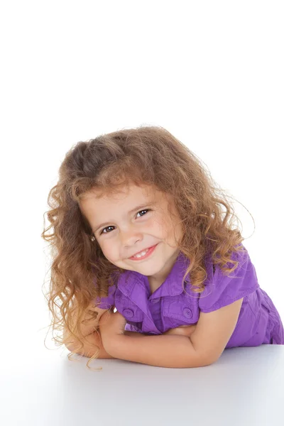 美丽的微笑的可爱小女孩 图库照片