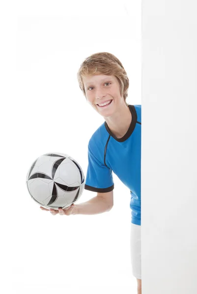 Bambino con calcio — Foto Stock