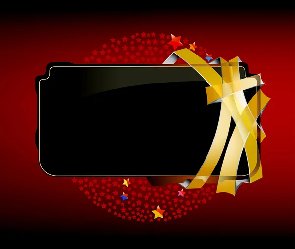 Belle étiquette noire avec ceinture dorée — Image vectorielle
