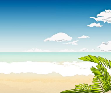 Tropical beach background clipart