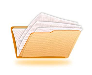 Folder with a documents clipart