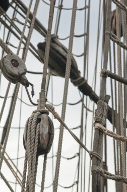 Rigging of an ancient sailing vessel clipart